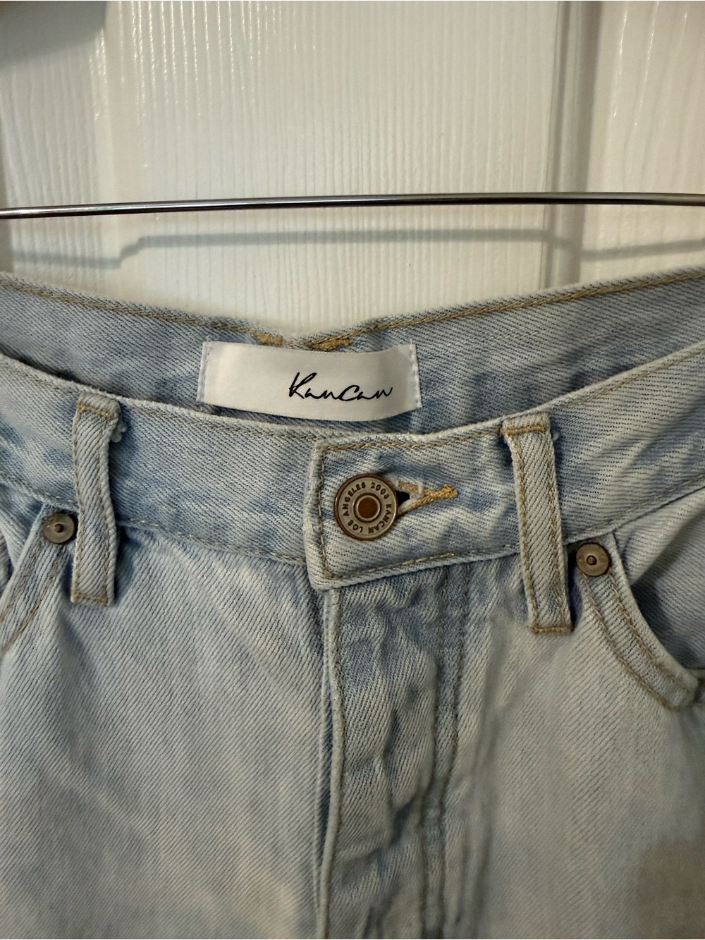 KanCan Ultra High Rise Distressed 90s Flare Jeans Size 5/26 - Picture 2 of 7